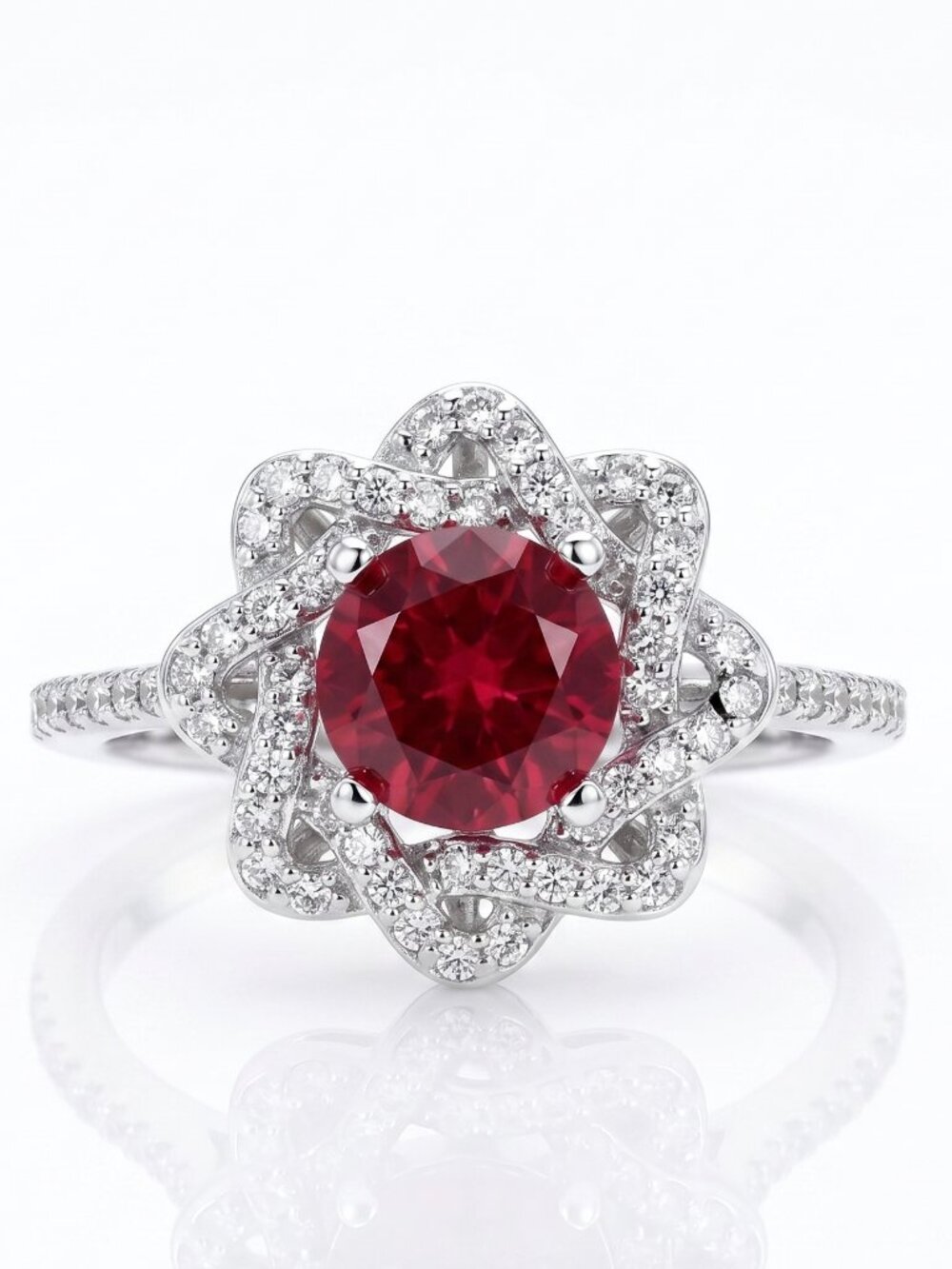 Red Ruby Gemstone Ring set, real 925 Sterling Silver Charmed Aroma BP